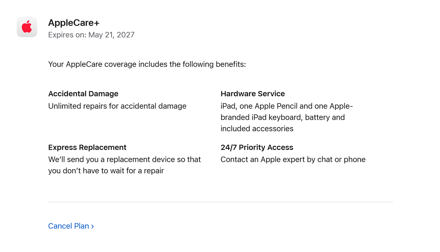 iPad Pro 11‑inch (2024) Nano‑Texture – M4 10‑Core CPU/GPU • Cellular 5G – 16GB RAM 1TB SSD • AppleCare+ 5/27