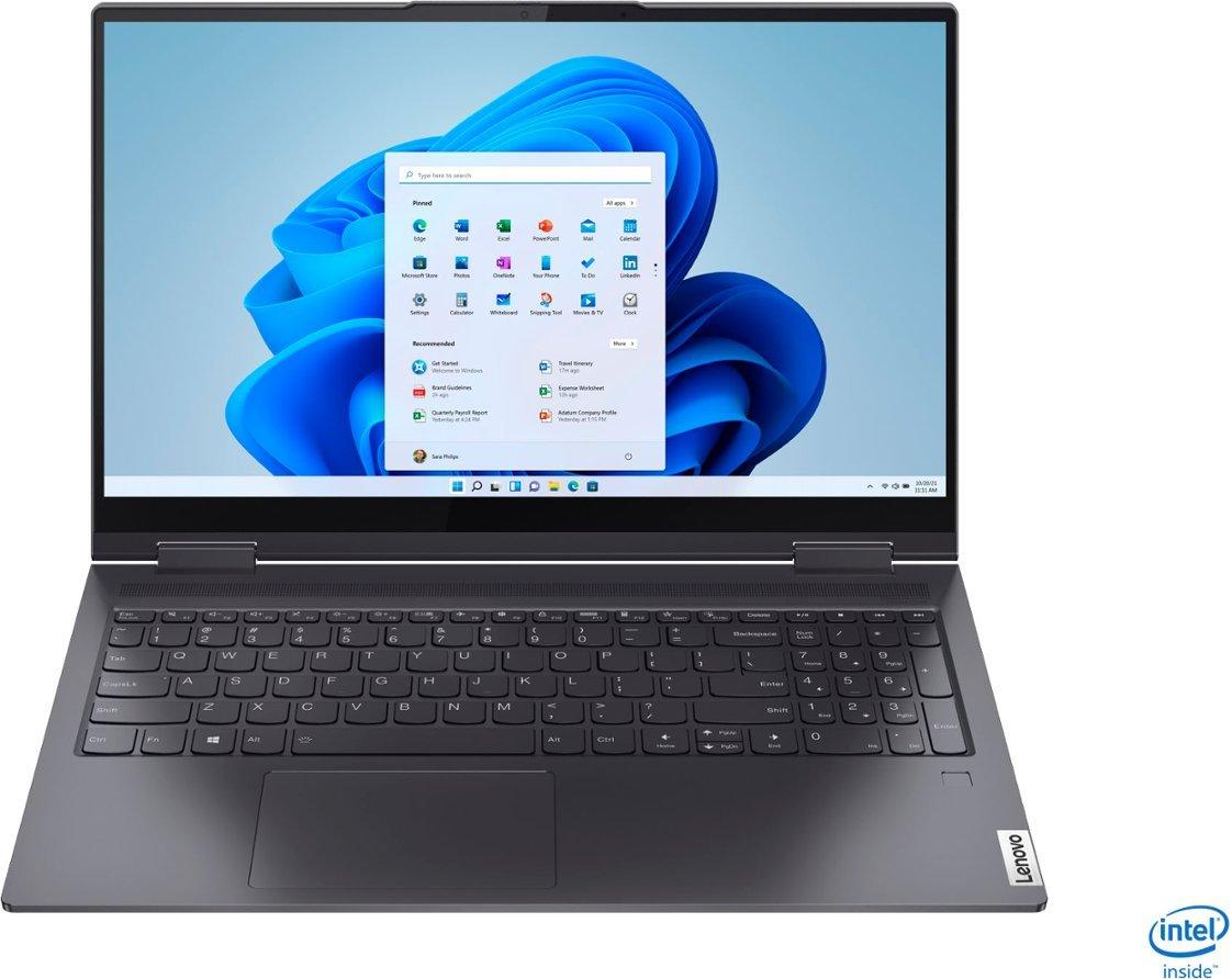 Lenovo Yoga 7i 15.6" Versatile 2-in-1 Touchscreen Laptop - 11th Gen Intel Core i5 2.40GHz, 8GB RAM, 256GB M.2 SSD, Slate Grey