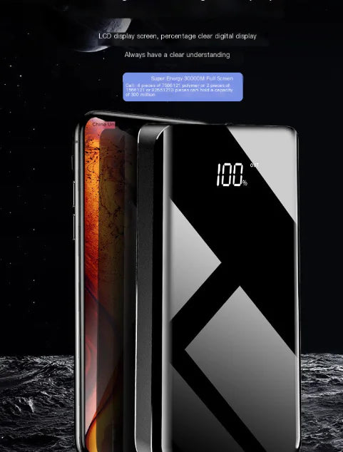 Batterie externe polymère personnalisée avec affichage numérique 30 000 mAh