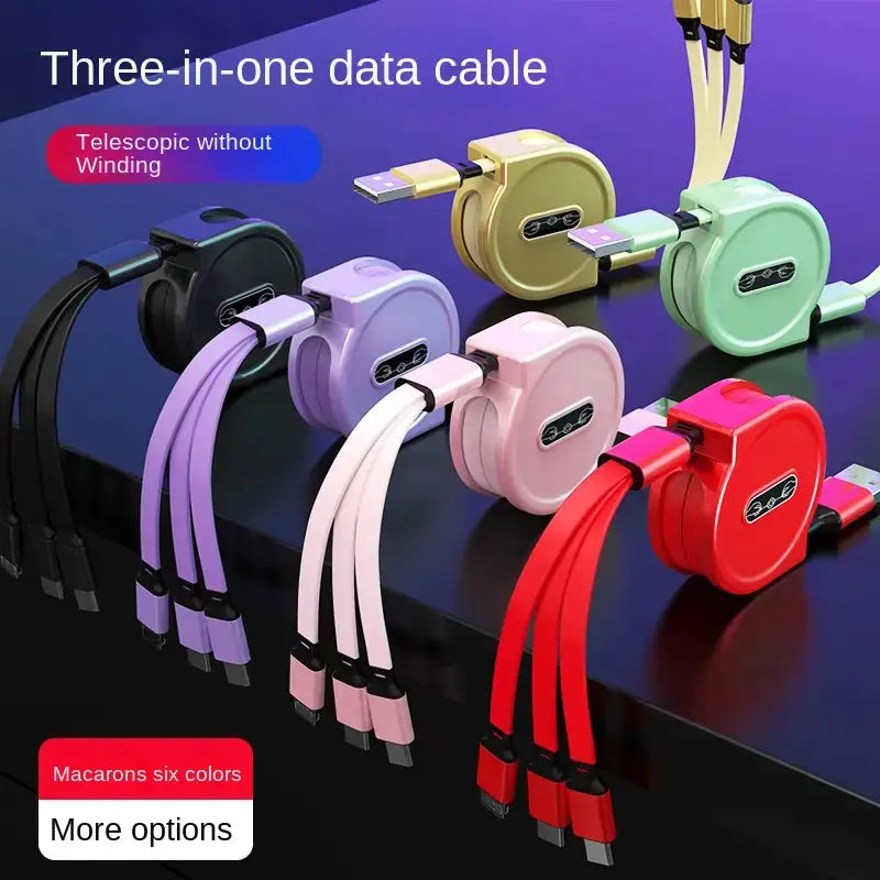 3-in-1 Retractable Fast Charging Cables for Devices