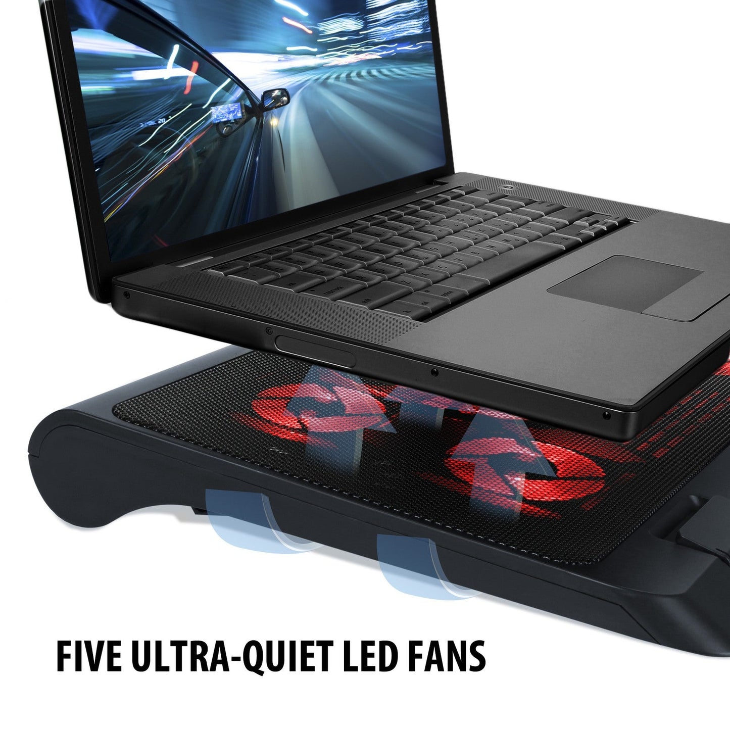 Enhance GXC1 Laptop Stand 5‑Fan USB‑Powered (Red)