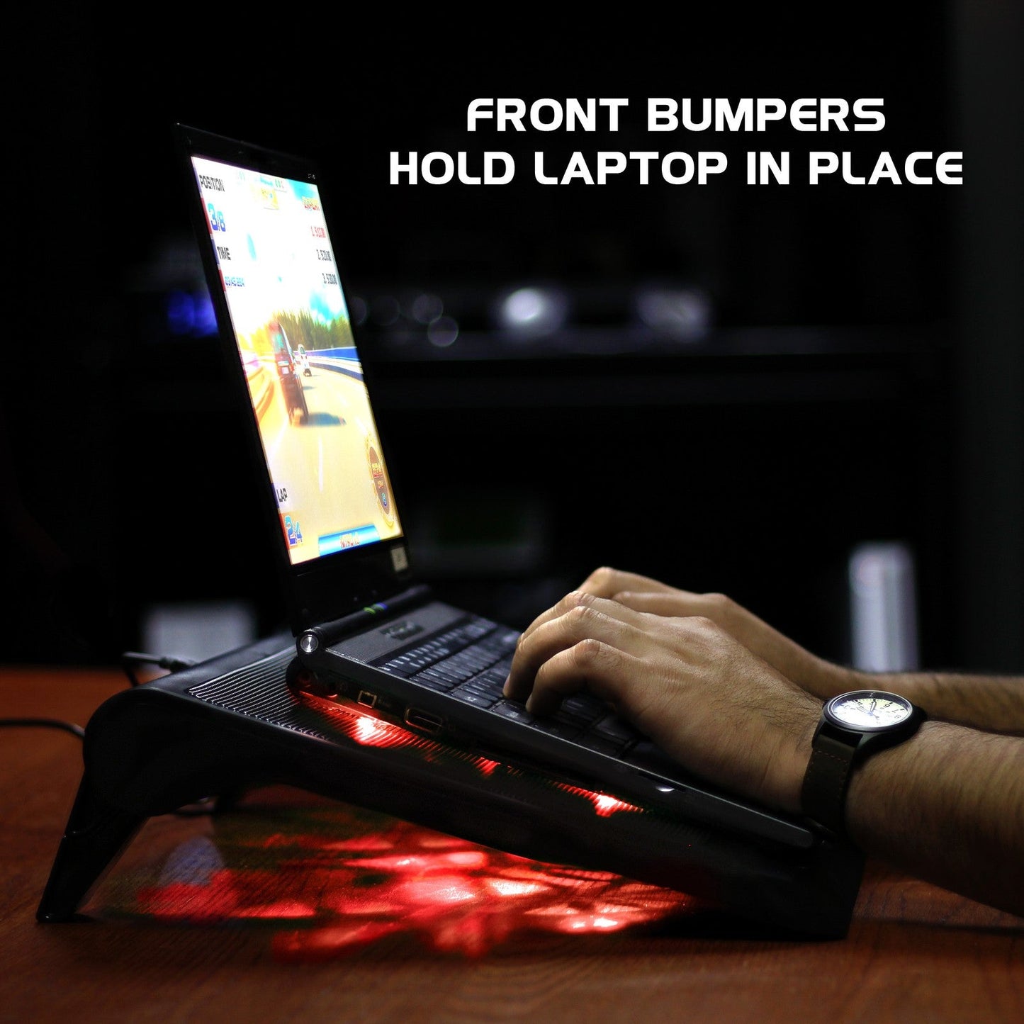 Enhance GXC1 Laptop Stand 5‑Fan USB‑Powered (Red)