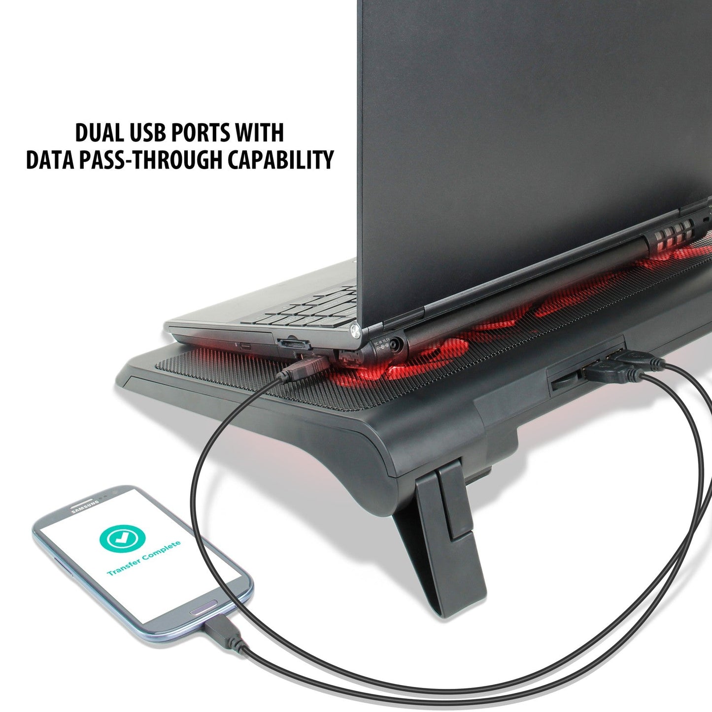 Enhance GXC1 Laptop Stand 5‑Fan USB‑Powered (Red)