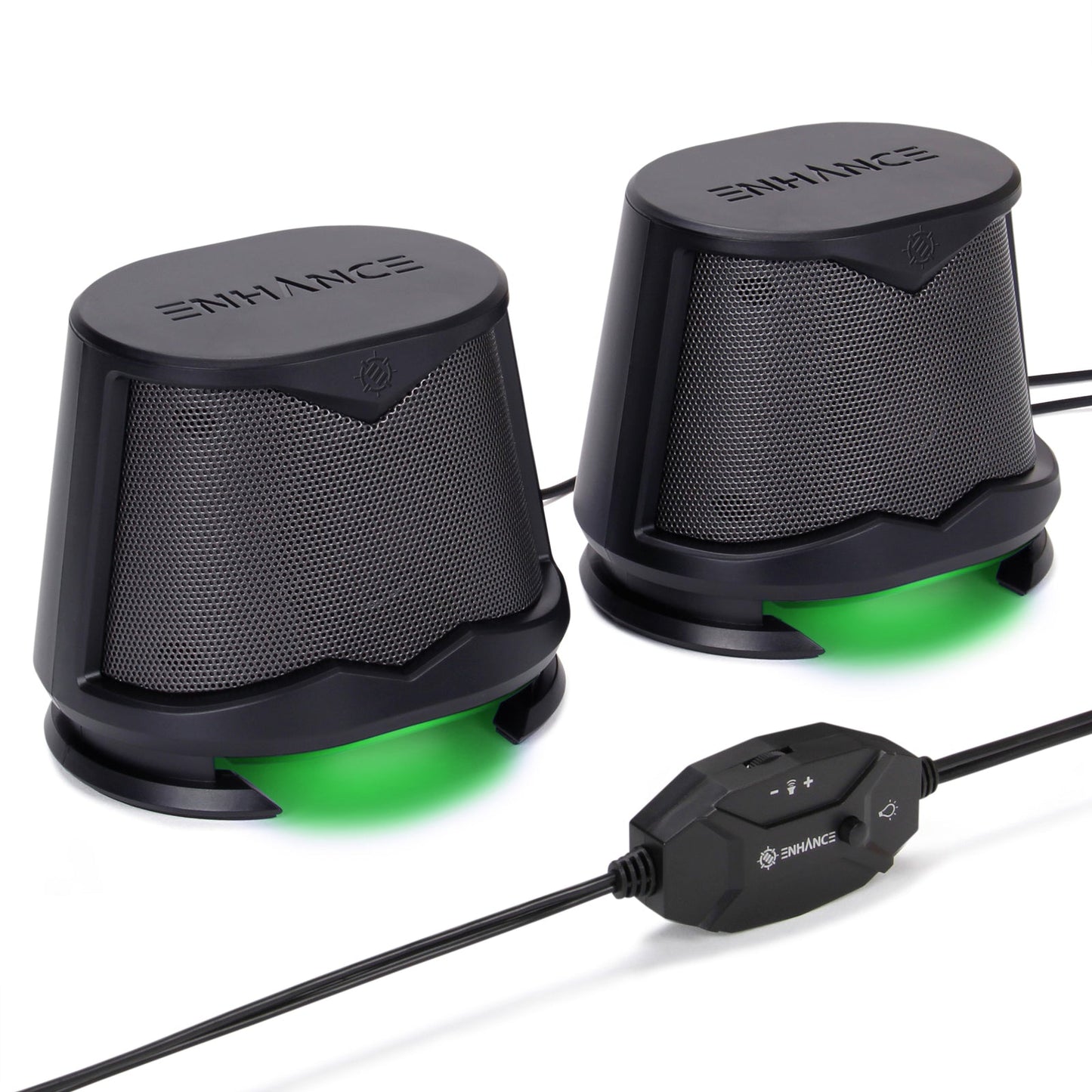Enhance SB2 USB Powered LED Speakers – Green LED / 10 W Peak