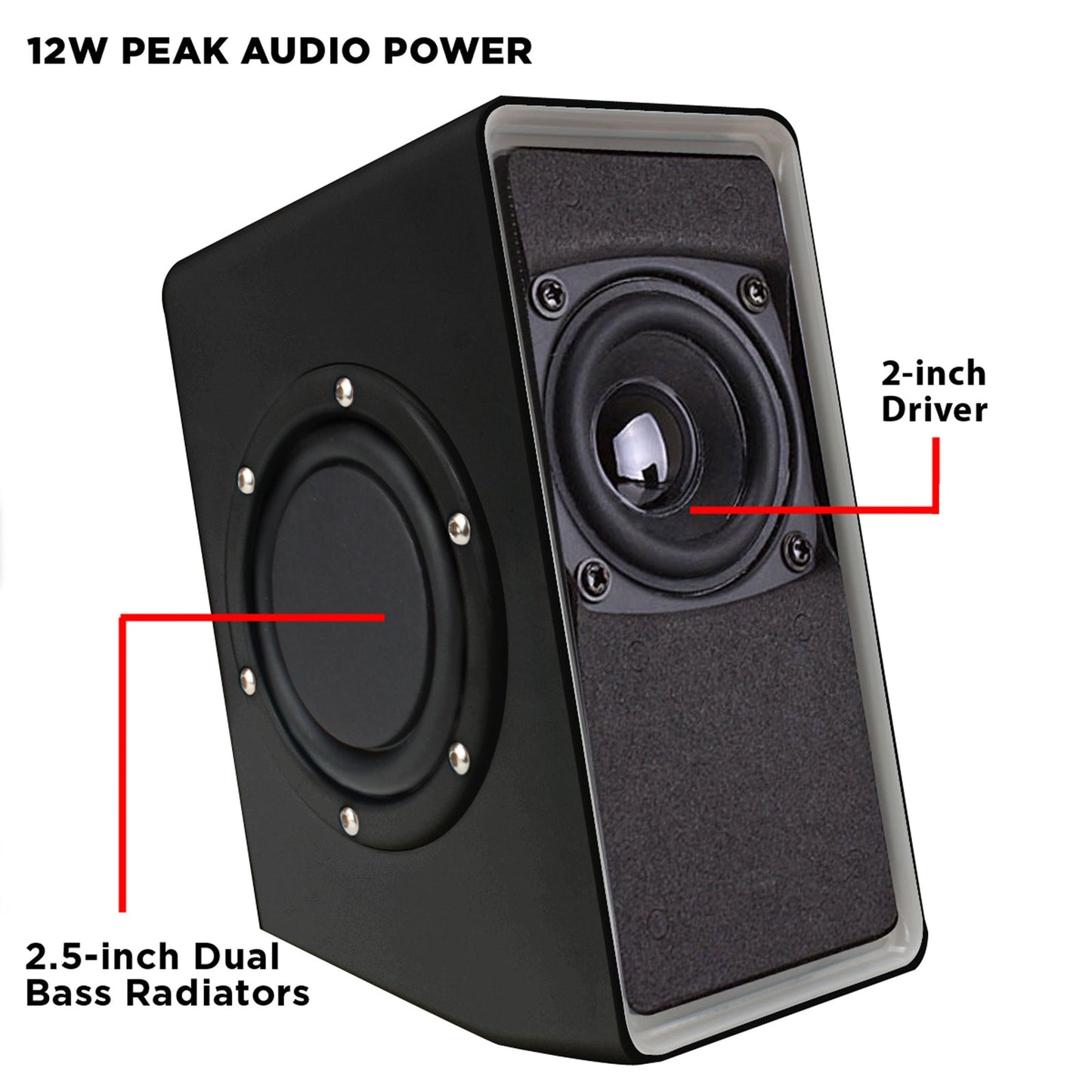 GOgroove SonaVERSE O2i USB‑Powered LED Speaker Driver 2.0 – 14 W Peak