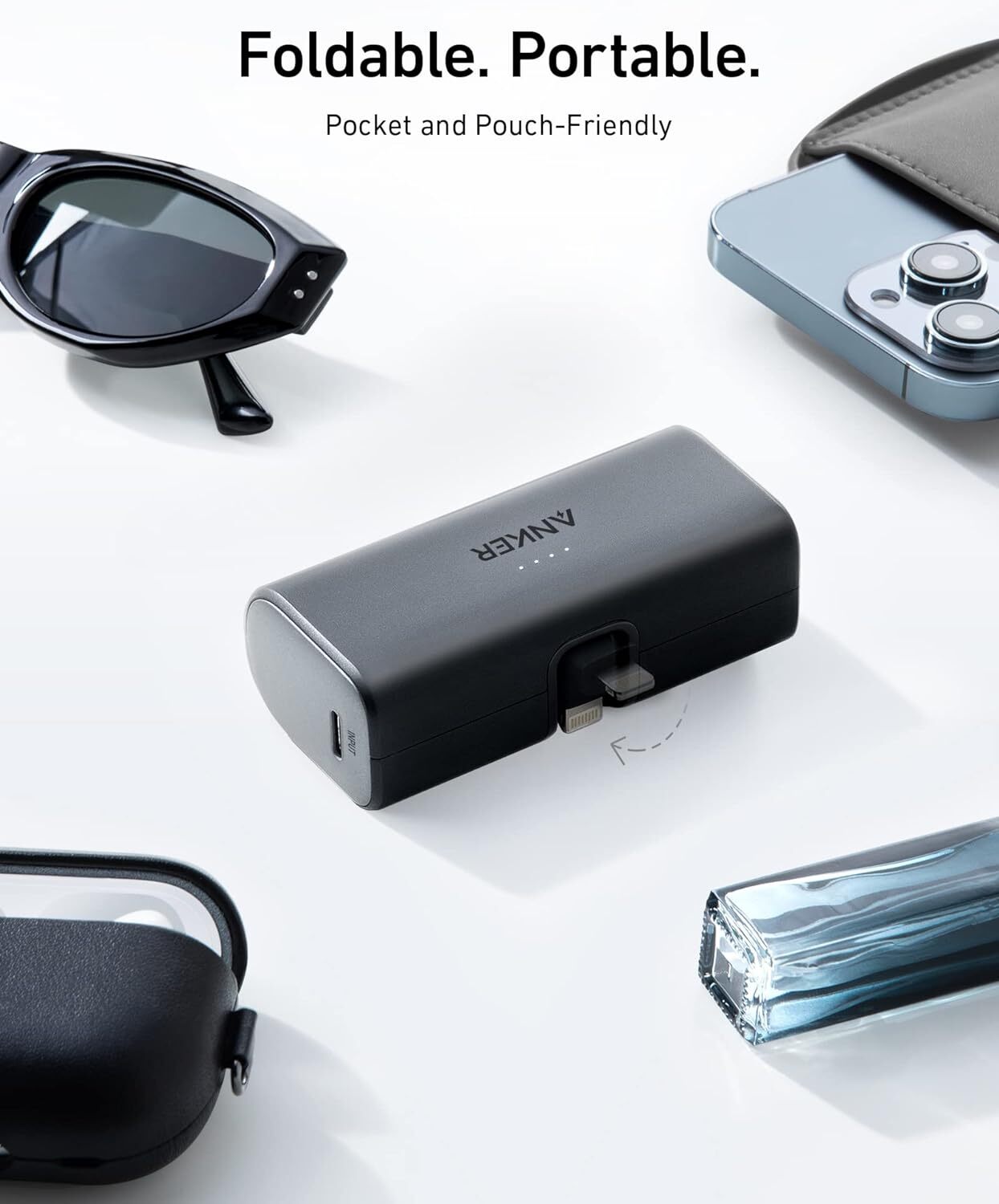 Anker 621 Power Bank Built‑In Lightning & USB‑C Connectors 5,000 mAh