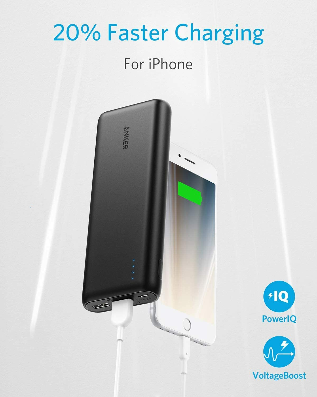 Anker PowerCore 20000 mAh | High‑Capacity Portable Charger | Black
