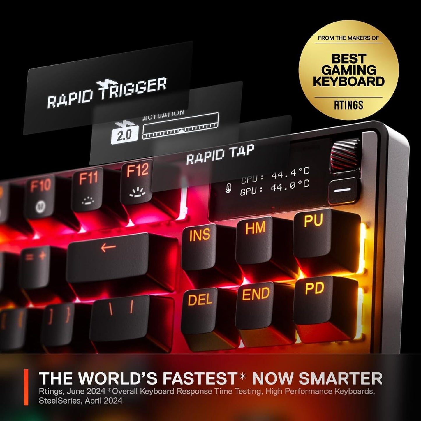 SteelSeries Apex Pro TKL Mechanical Gaming Keyboard – Black – Wired – Certified Refurbished