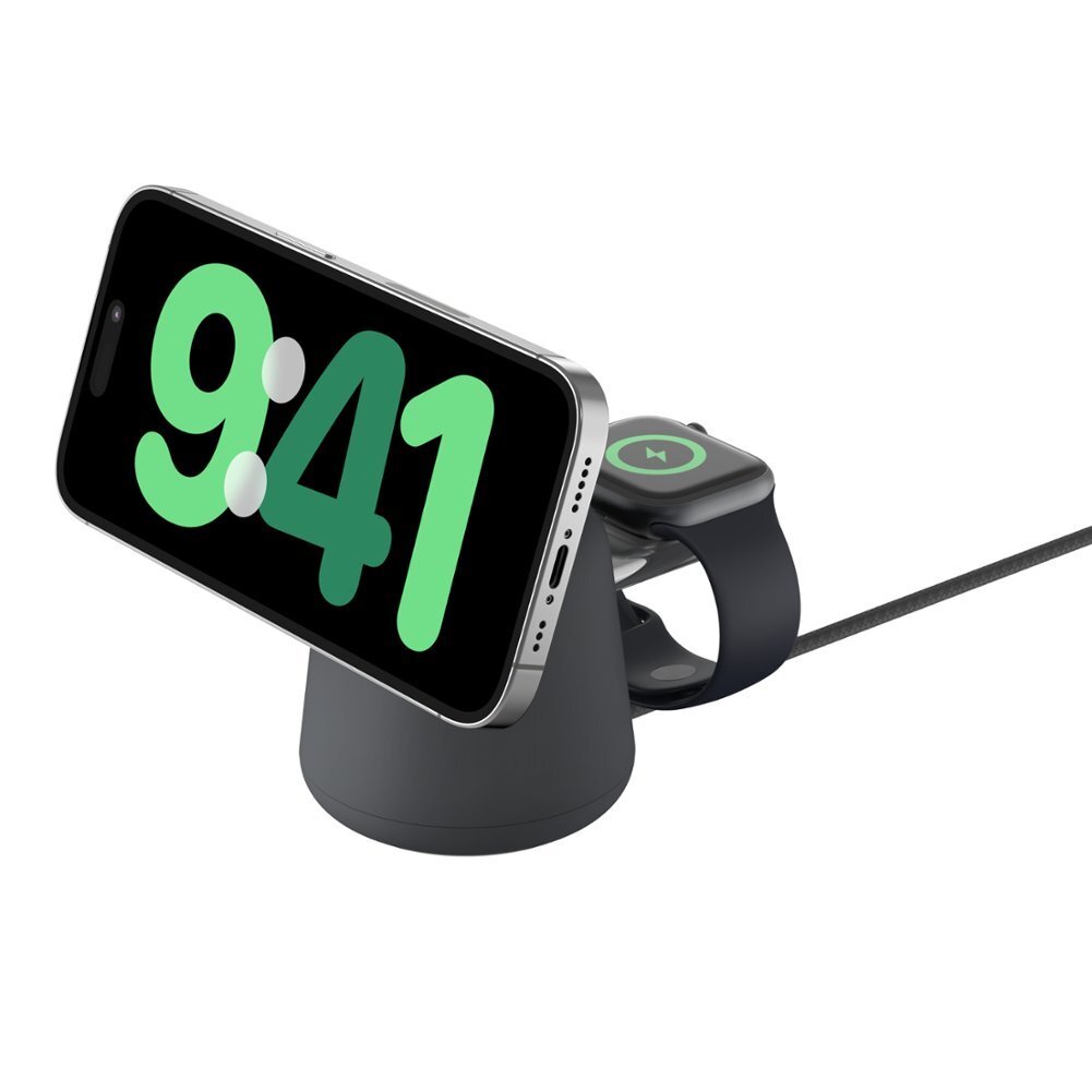 Belkin BoostCharge Pro 2-in-1 Wireless Charging Dock | MagSafe Compatibility | Adjustable Stand | 15W Fast Charge