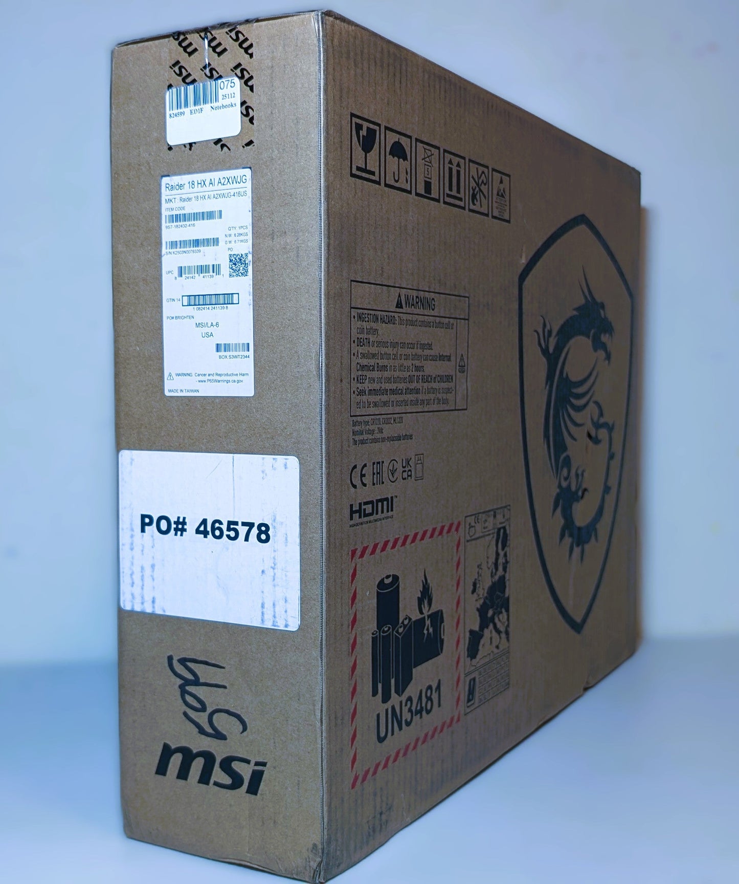 MSI Raider 18 HX AI A2XWJG-416US 18 5090 Gaming Laptop