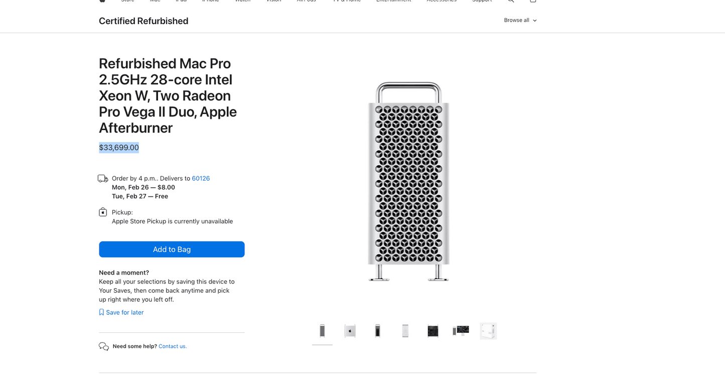 NEW Apple 2019 Apple Mac Pro Desktop 2.5GHz 1.5TB 8TB SSD AppleCare+ 2027