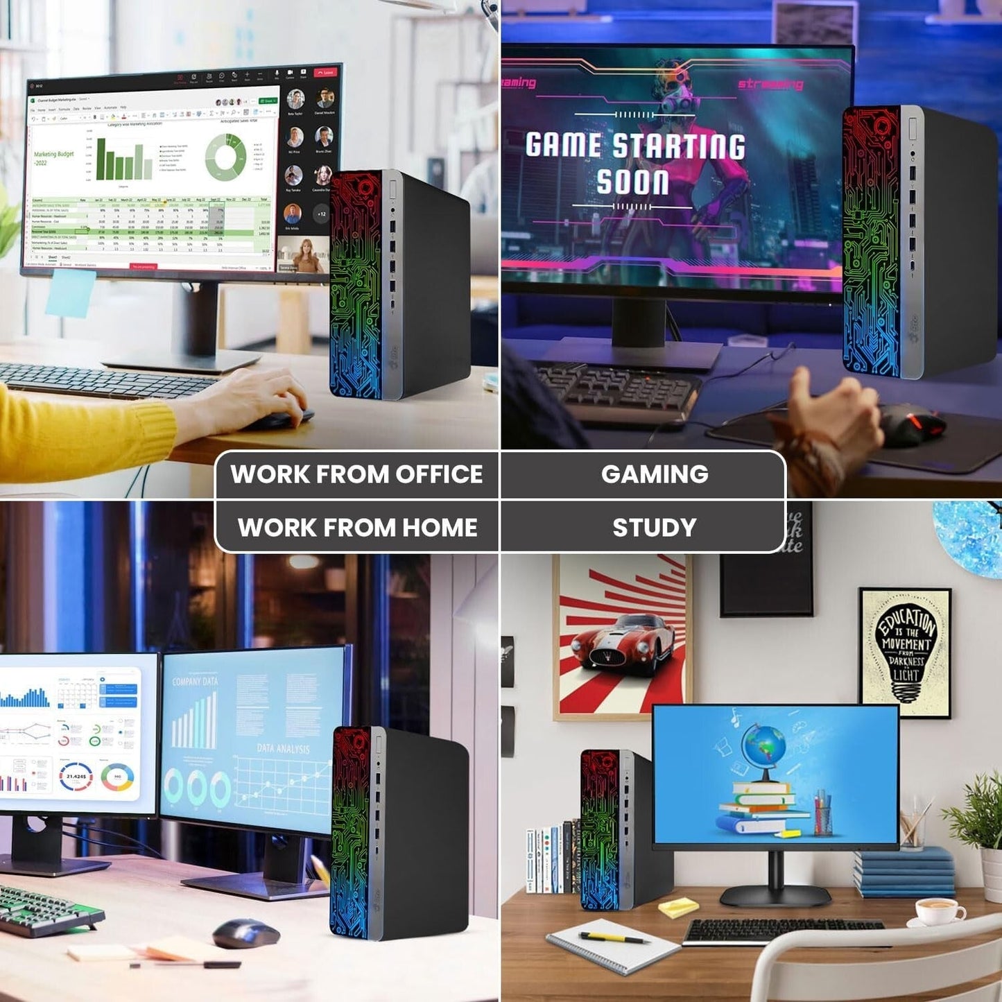 HP ProDesk 600 G3 Business Desktop Intel 3.60GHz with 19 Inch RGB LED and Mouse Keyboard