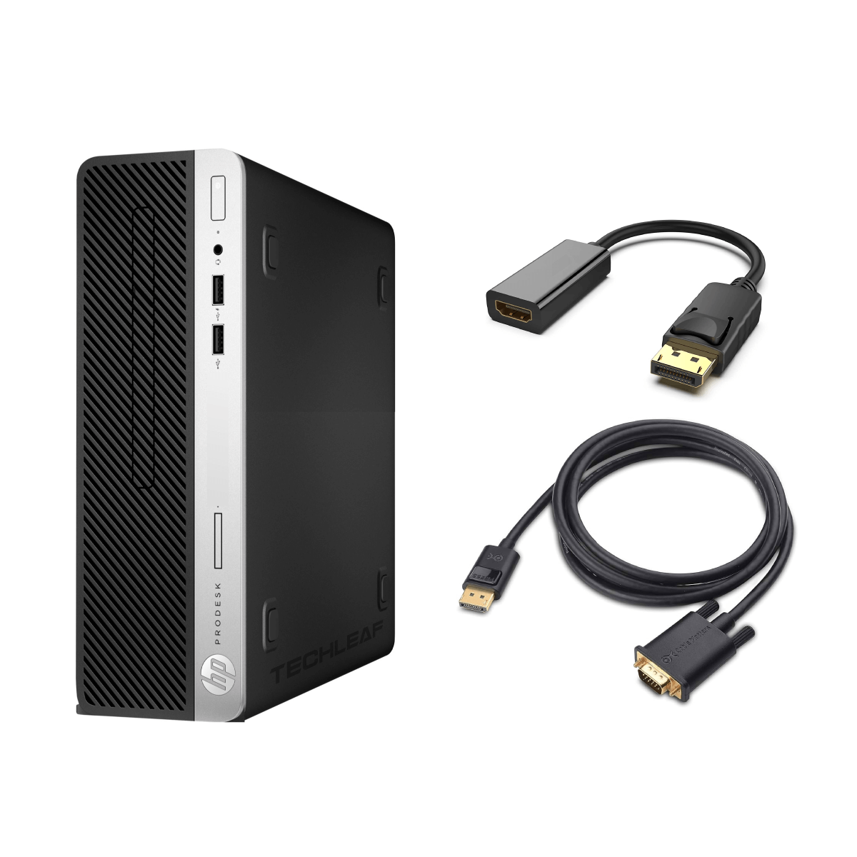HP ProDesk 400 G6 – 4.70 GHz – 2 TB SSD – Black - with HDMI & VGA Adapters
