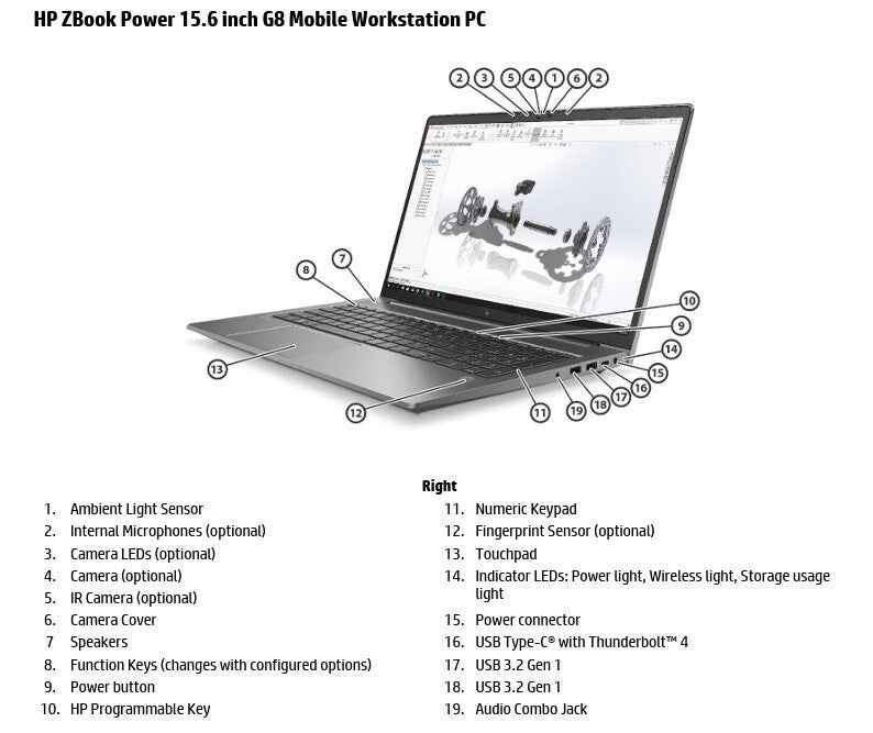 HP 15.6" ZBook Power G8 Core i7 11th‑Gen 64 GB/2 TB - Win 11 Pro