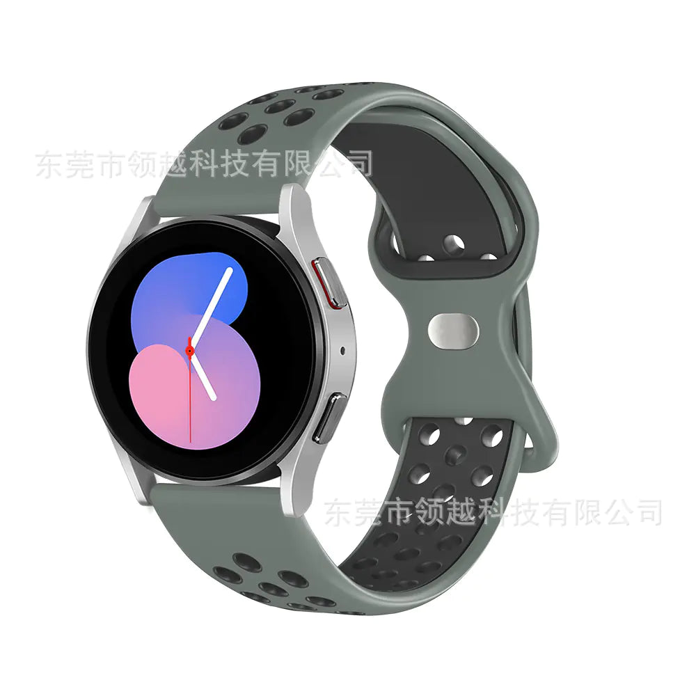 Silicone Watch Strap with Butterfly Clasp for Samsung & Huawei