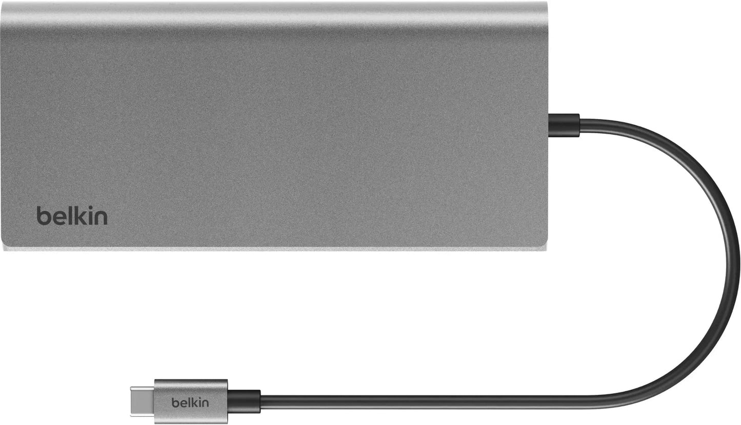 Belkin Connect USB-C 8-in-1 Hub – Dual HDMI Display, 100W PD, Ethernet, SD, USB for MacBook & USB-C Laptops