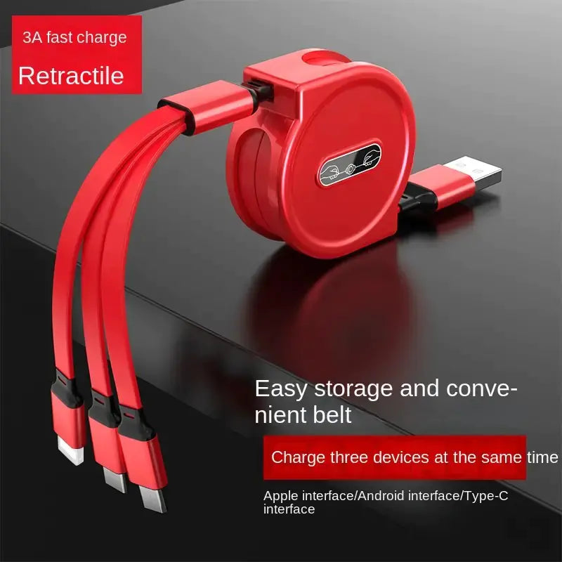 3-in-1 Retractable Fast Charging Cables for Devices