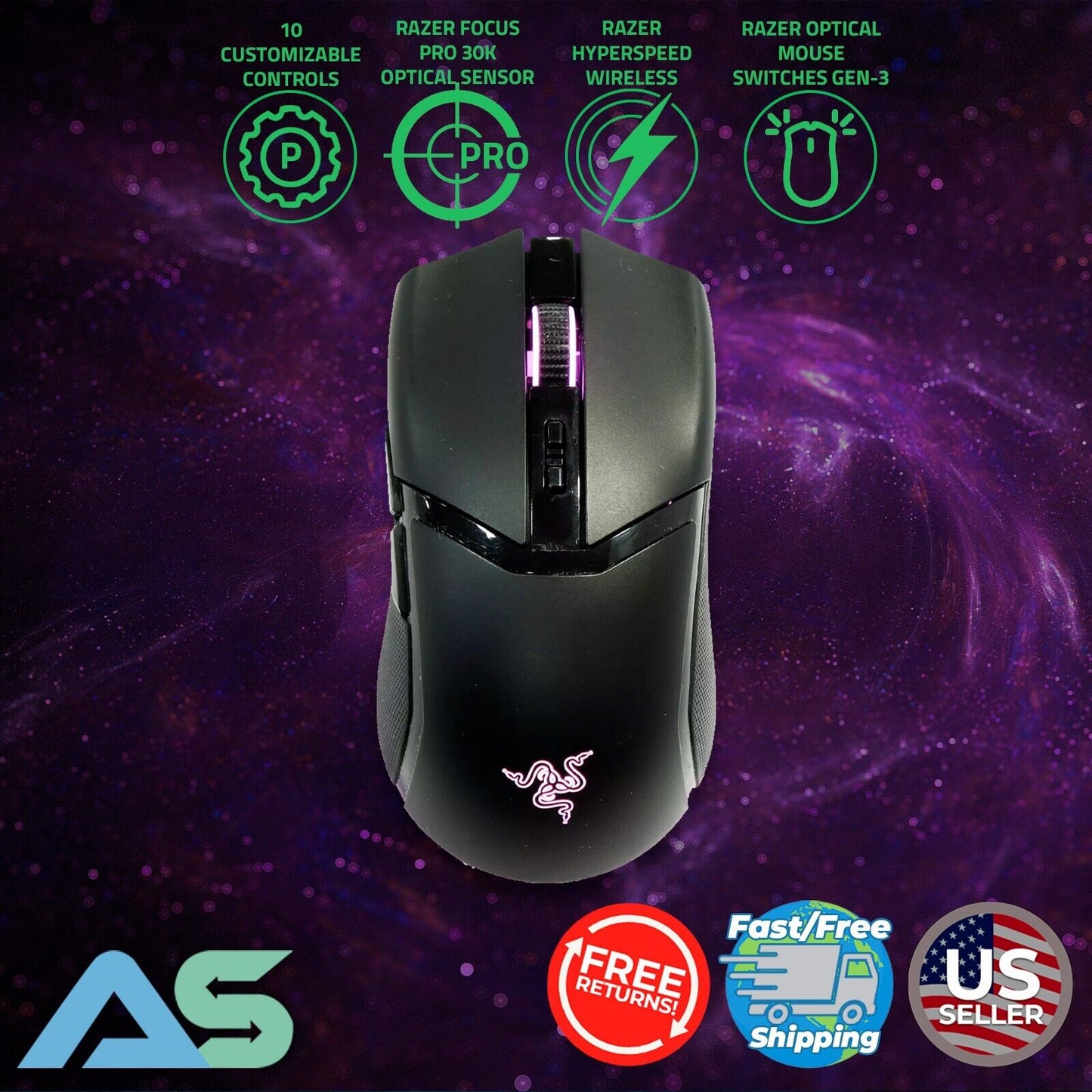 Razer Viper V2 Pro Wireless Gaming Mouse – Ultra-Lightweight – Black – Used