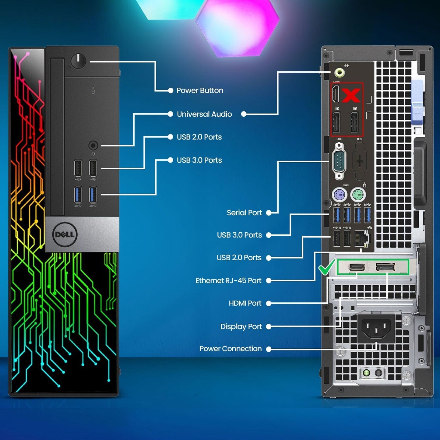 Dell OptiPlex Desktop – 3.20 GHz – 1 TB SSD – Black [Excellent Refurbished]