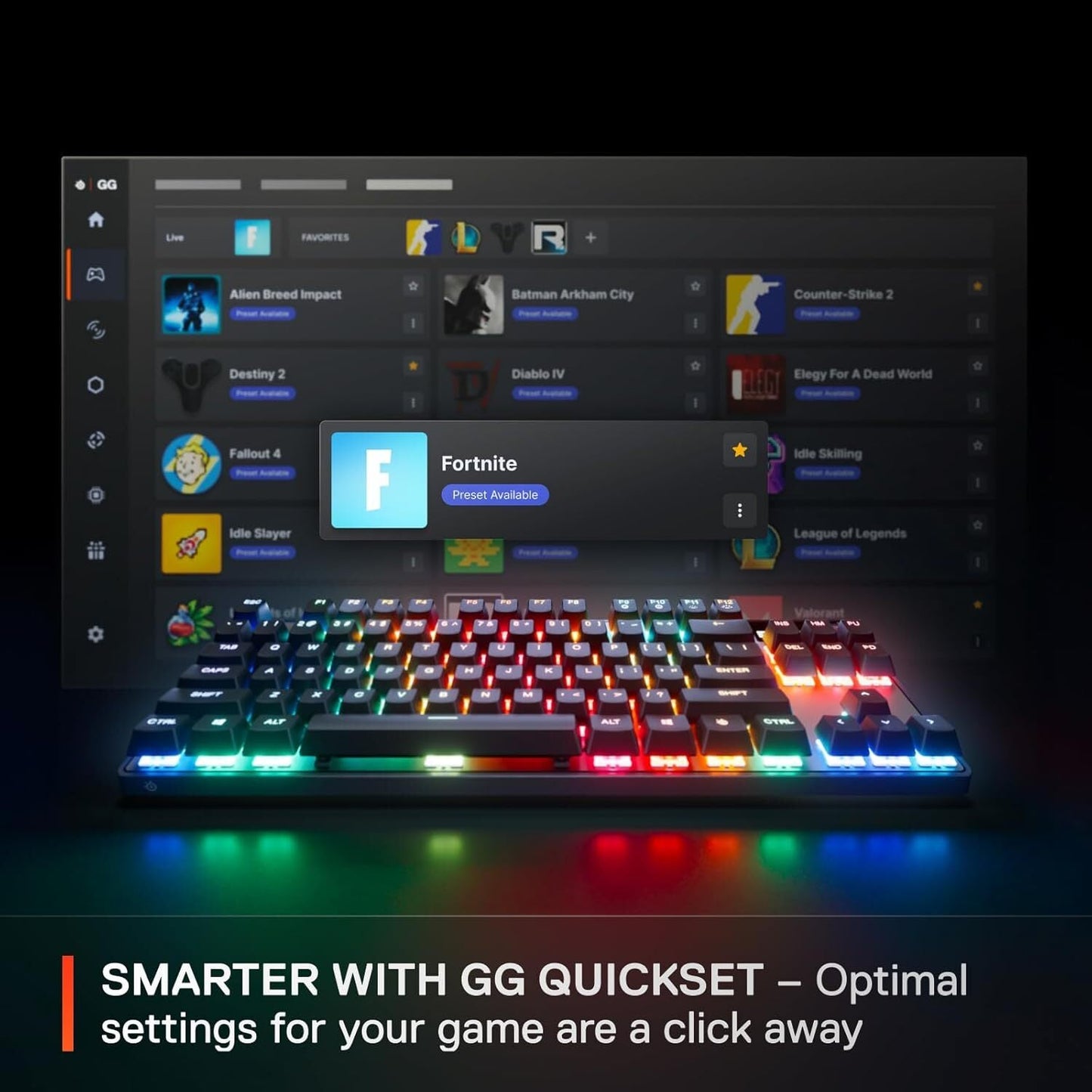 SteelSeries Apex Pro TKL Mechanical Gaming Keyboard – Black – Wired – Certified Refurbished