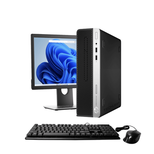 HP ProDesk 400 G4 – 4.00 GHz  – Black with Dual 24 Inch LCD and Keyboard & Mouse